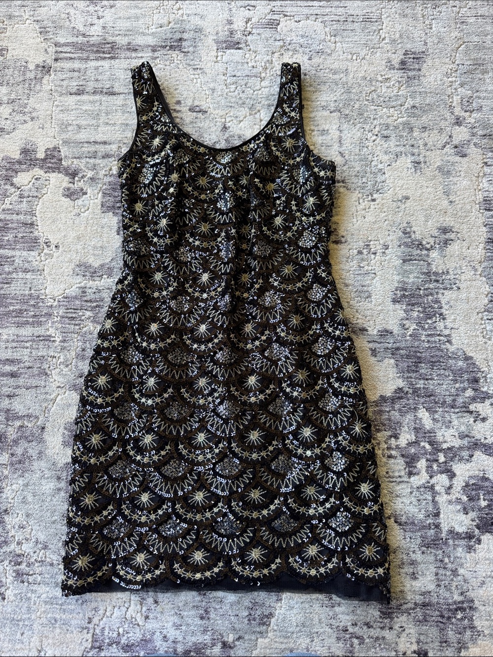 Aidan Mattox Black Sequin Cocktail Dress Size 6